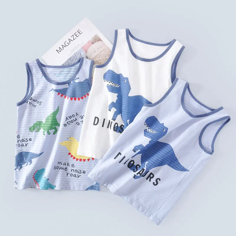 

Children Cotton T-shirt Baby boys Cartoon Short Sleeve Tees Toddler Cute Tops kids casual sleeveless tanks 7010 25