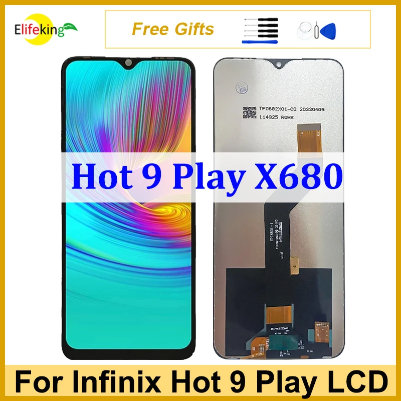 6,82 'Оригинальный ЖК-дисплей для Infinix Hot 9 Play X680 дисплей сенсорный экран X680B X680C дигитайзер в сборе запасные части для ремонта