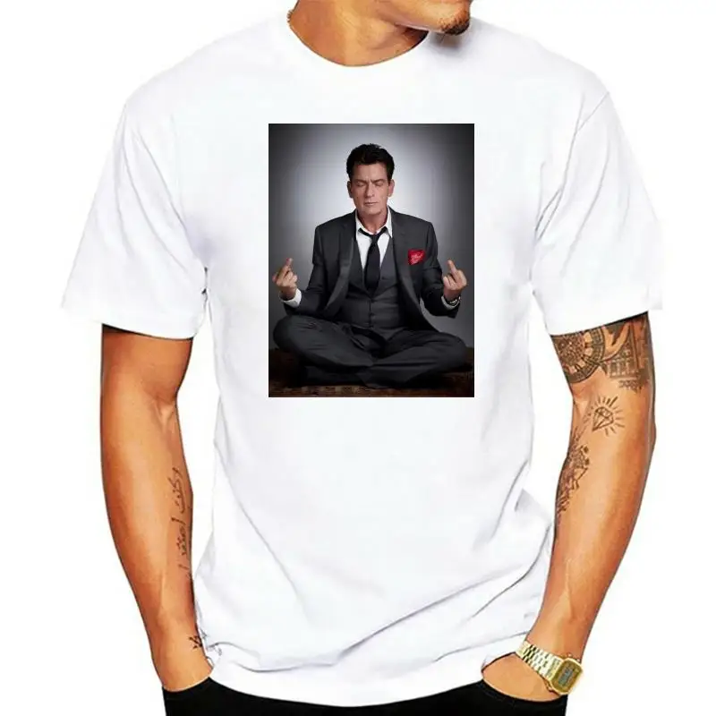 

Charlie Sheen Two and a Half Men Charlie Harper Meditation T-Shirt New