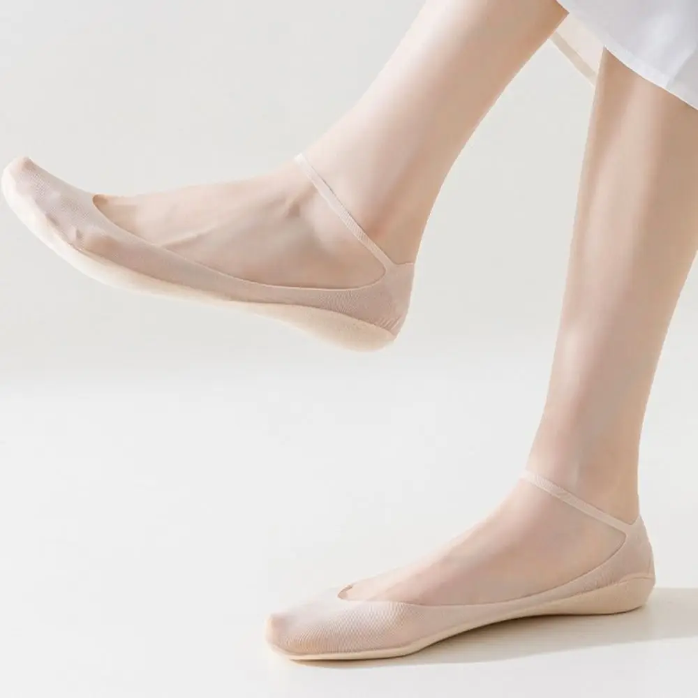 

Hidden Shallow Mouth Soft No Show Korean Sock Slippers Ice Silk Boat Socks Women Cotton Socks Invisible Sling Hosiery