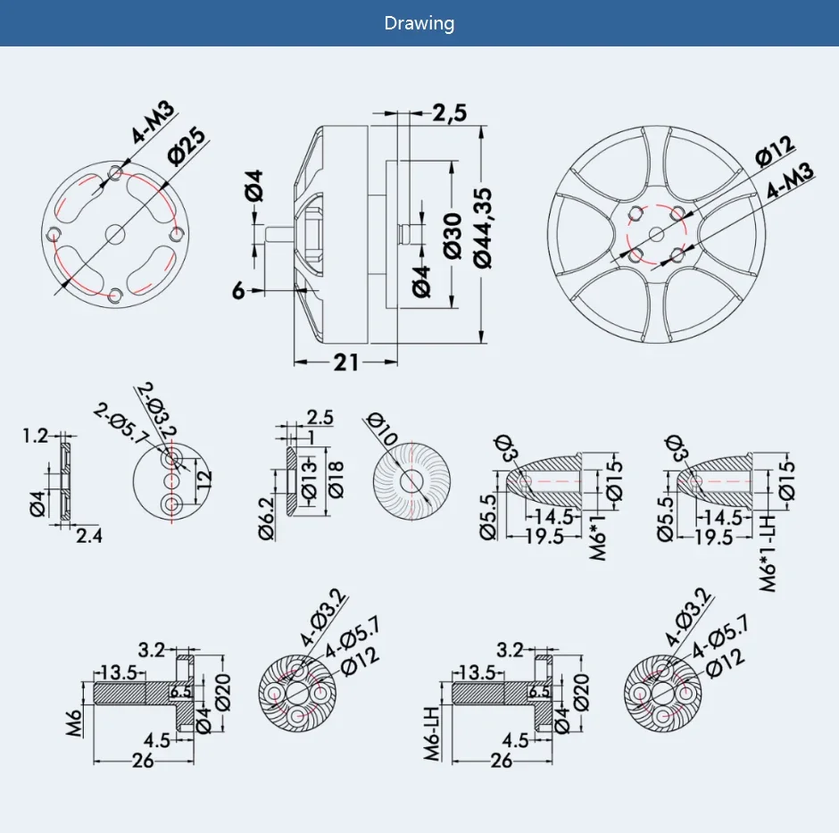 Антигравитационный MN4006 KV380 Мощный электрический бесщеточный двигатель
