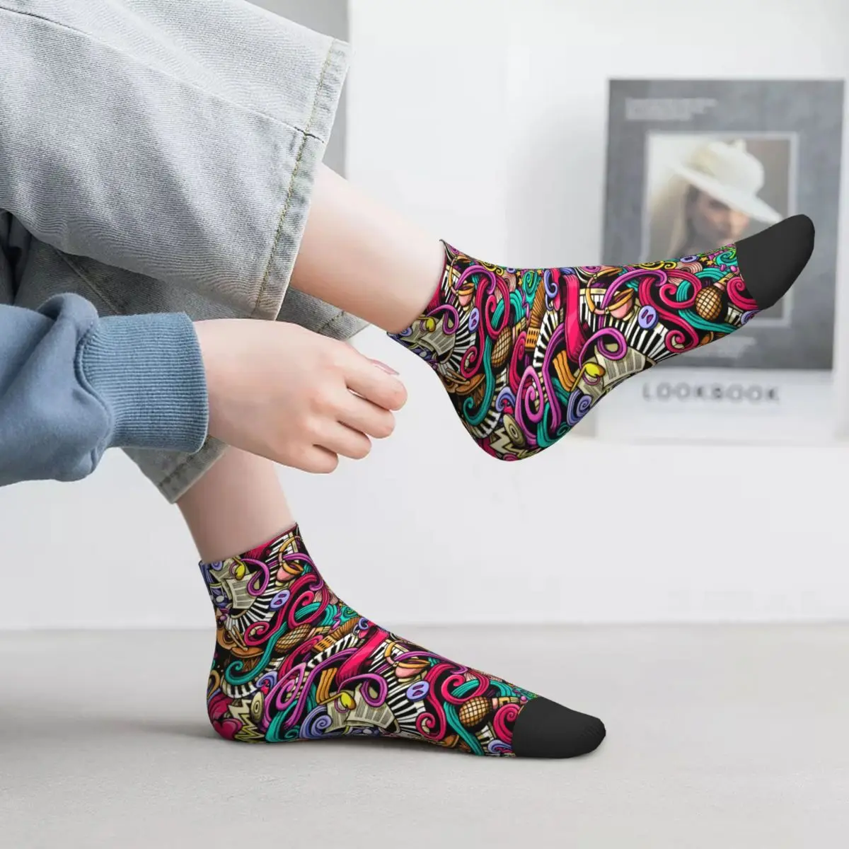 

Make Your Own Music Socks Performance Art Cute Children Short Tubes Large Chemical Fiber School Comfortable Socks