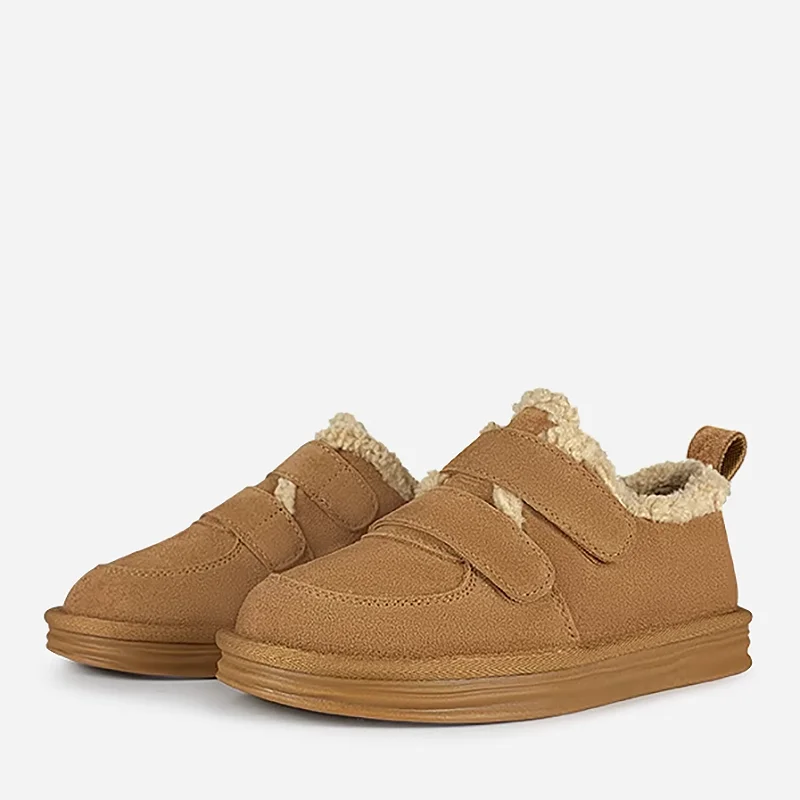 TRAF Искусственная шерсть с ремешком на липучке Туфли плоской платформе Зимняя