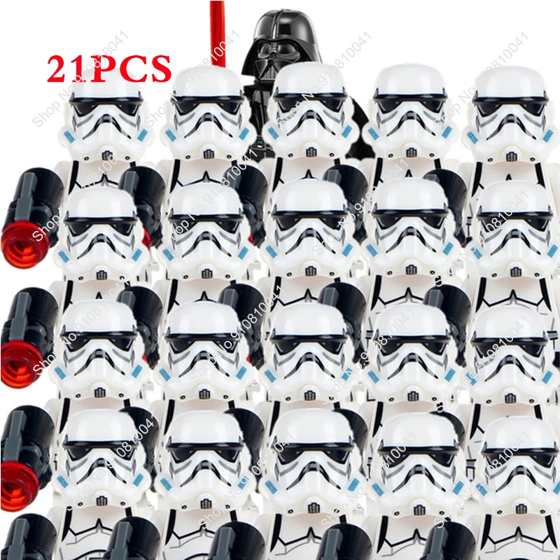 DISNEY New Star Captain 501st Wars Clone Legion Stroommni Trooper Figure SW445 Compatible Building Block Kids Toy Gift 21PCS/LOT