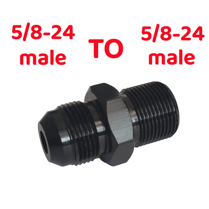 

5/8-24 To 5/8-24 Male To Male Aluminum Alloy Thread Connector for Napa 4003 Wix 24003 Solvent Traps Adapter Head Extender Black