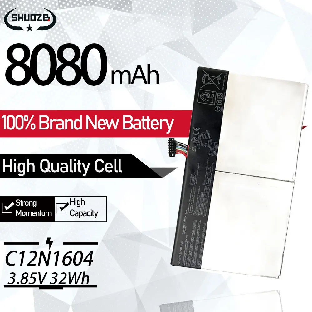 

New C12N1604 Laptop Battery For Asus Transformer Book T101H T101HA-3D T101HA-3E T101HA-3K 0B200-02120000 B102067-0001 3.85V 32WH