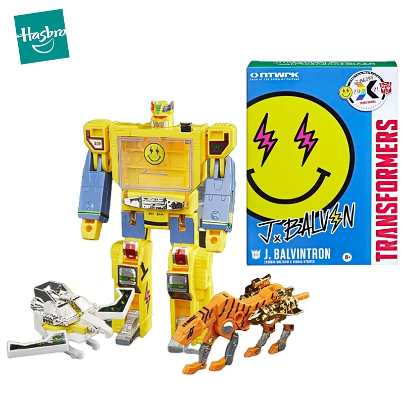 Original Hasbro J.Balvin Co-Branded Transformers Soundwave Action Figure Energia Vibras Yellow Limited Robot Kids Toys for Boys