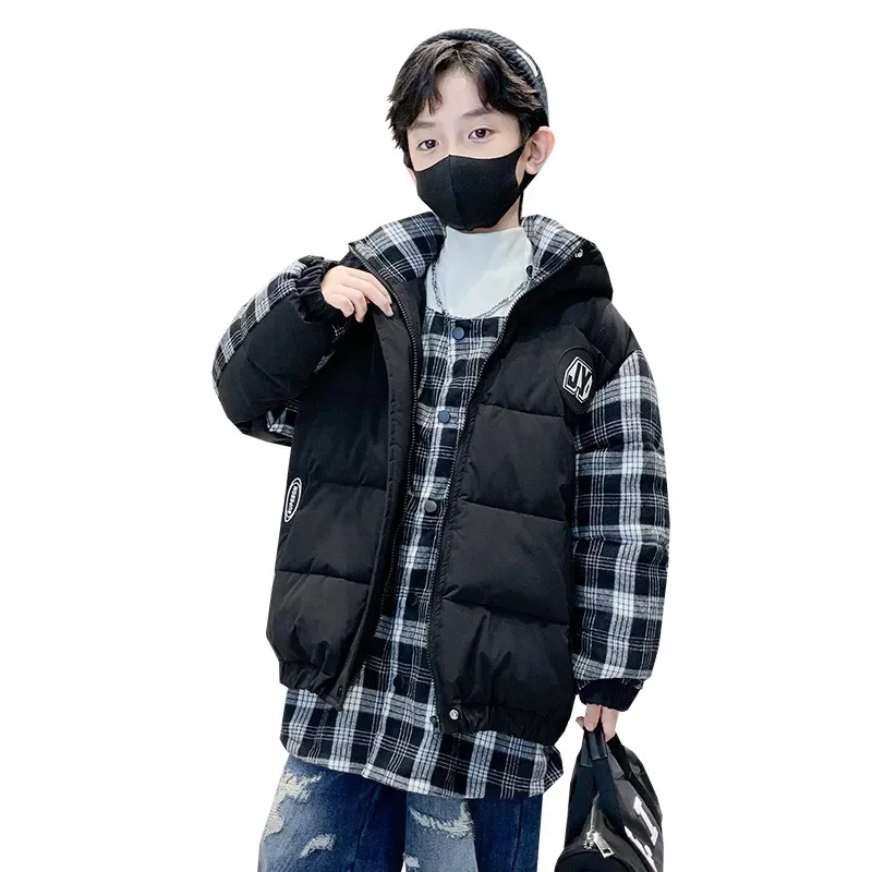 Куртка для мальчиков-подростков зимняя с капюшоном на Возраст 4-14 лет