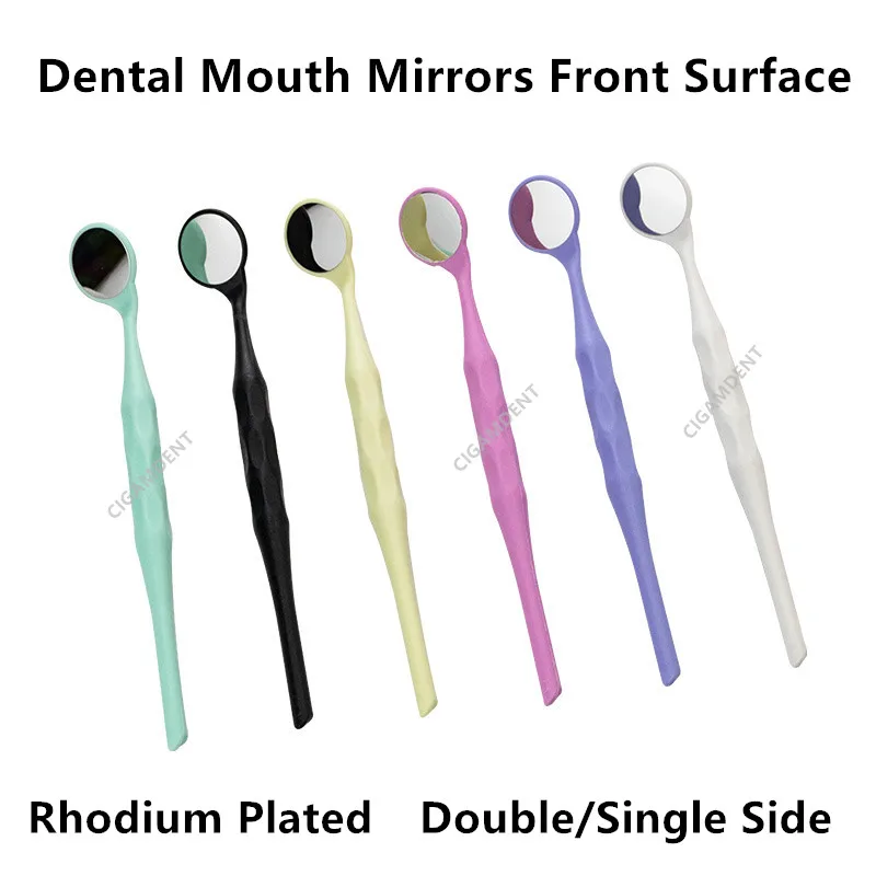 

50Pc Dental Odontoscope Rhodium Mouth Mirrors Front Surface Intraoral Photography Mirror Exam Reflector Glass Double/Single Side