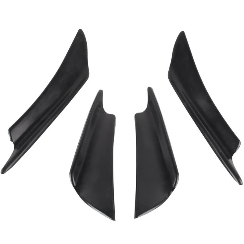 

Car exterior decoration large envelop 4PCS black Car Bumper Fin Canard Splitter Diffuser Valence Spoiler Lip