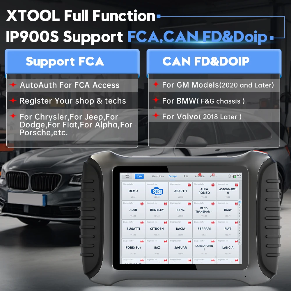 XTOOL IP900S Автоматические диагностические инструменты Двунаправленный сканер OBD2 с