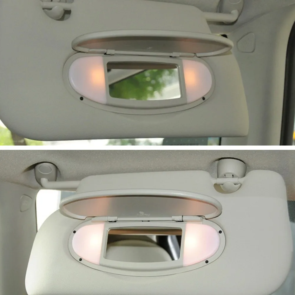Sun Visor Mirror Sunvisor Front Beige Frame Cover Front Sun Visor Mirror