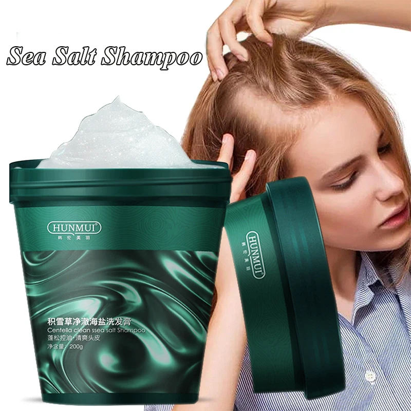 

Anti-dandruff Scalp Massage Cream Sea Salt Hair Scrub Scalp Clean Gentle Exfoliating Hair Growth Shampoo Oil Remove Hair Fluffy