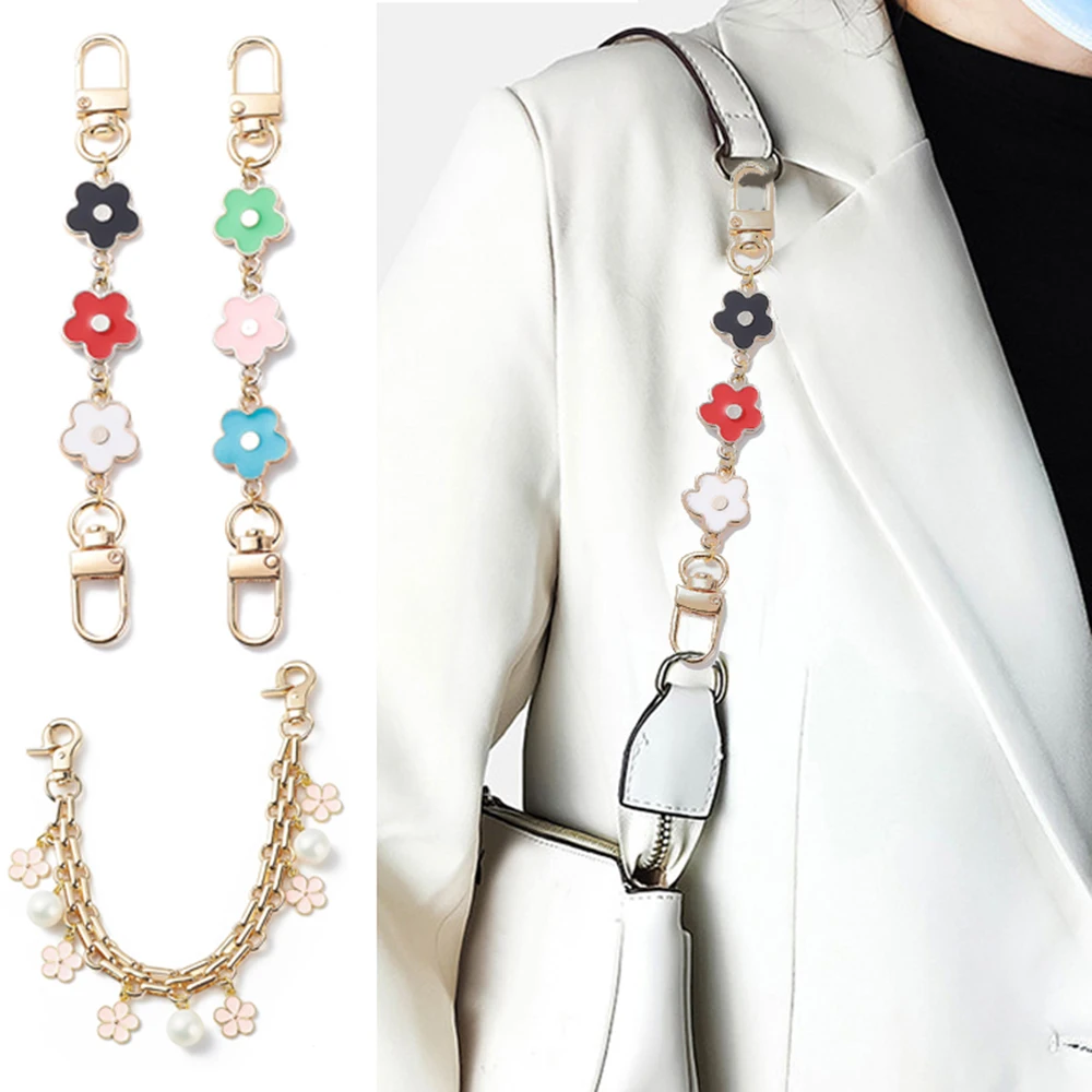 

All-match Bag Parts Accessories Bags Chains Hanging Buckle Hardware Handbag Sweet Flower Extension Chain For Women Decor Strap