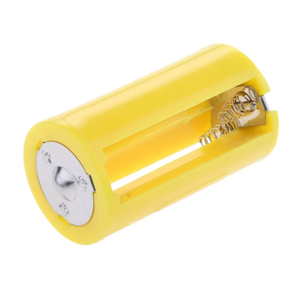 

2023New 1Pcs Battery Converter Adaptor Size Type LR20 3 AA to D Case Yellow