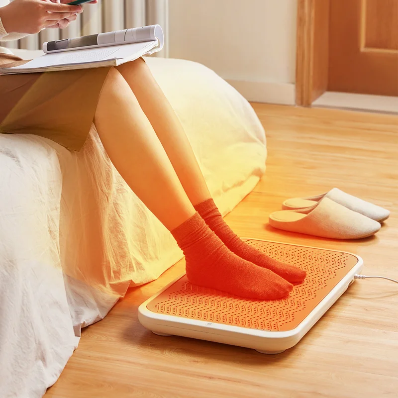 Graphene Small Foot Warmers 4 Adjustable Household Electric Heated Mat Under The Table Hot Air Fan Heater for Home