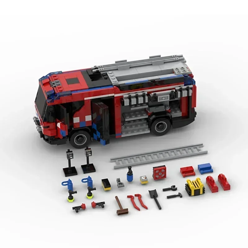 Модель гибридного пожарного двигателя Amhenti MOC-57318