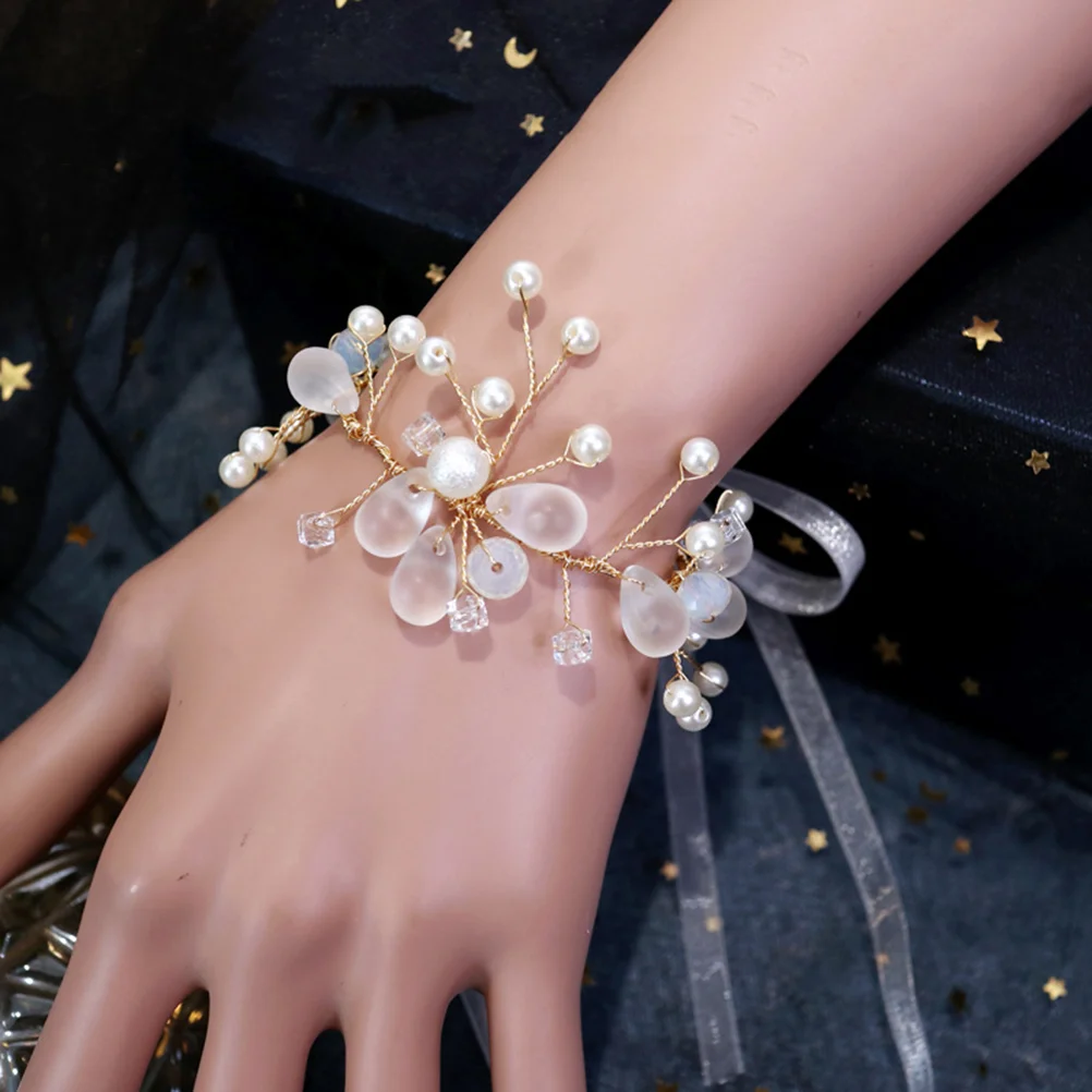 

Wedding Wrist Flower Flowers Bridesmaids Girls Gift Bridal Honor Gifts Bracelet