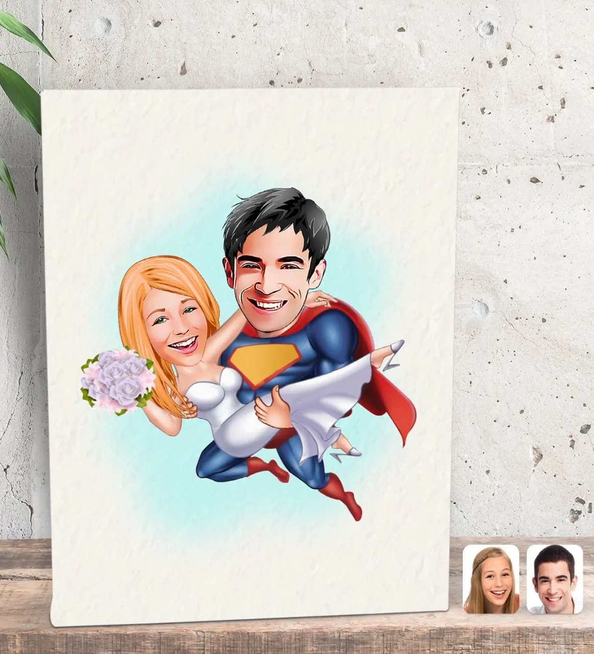 

Персонализированный декоративный холщовый мини-стол в стиле Дня Святого Валентина карикатюрилю 15x20 см-92