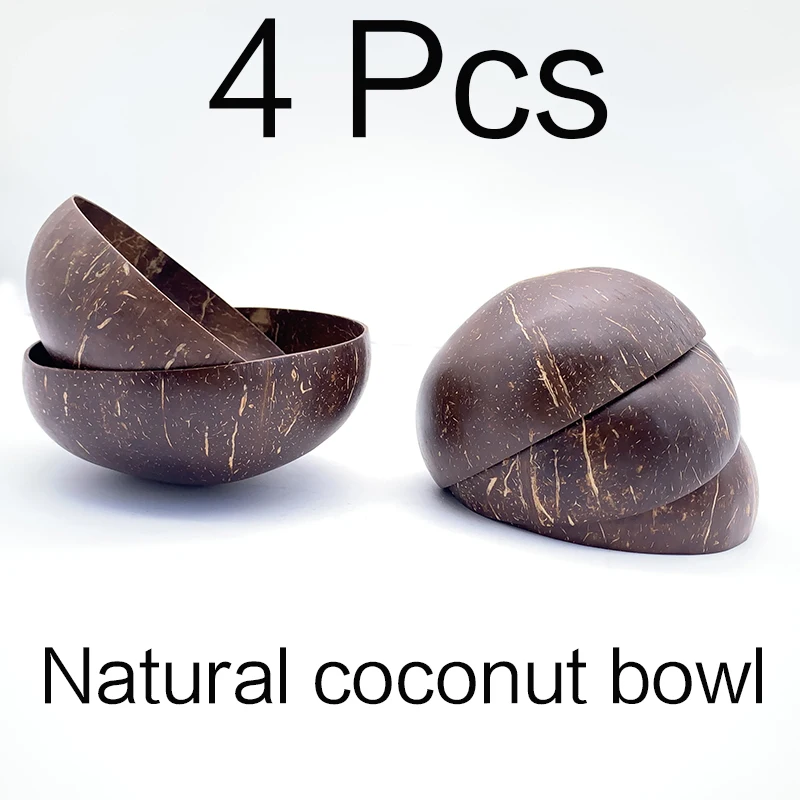 

Creative Natural Coconut Bowl smoothie bowl Wood set Eco Friendly Fruit Salad Noodles Rice Ice Cream tableware Decoration Bowl