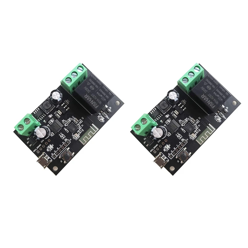 

2Pcs Wifi Relay Tuya 12V Smart Switch Module Single-Way Inching Self-Locking Smart Life APP Remote Control Timer