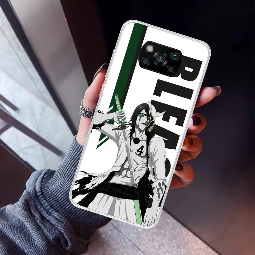 Anime Bleach Ichigo Kenpachi Phone Case for Xiaomi Poco X6 X5 X4 X3 Nfc F6 F5 Pro F4 Gt F3 F2 F1 M5S M4 M3 5G Soft Cover Print F