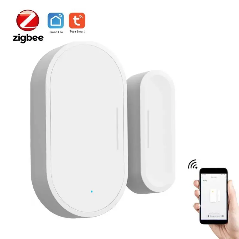 Tuya Zigbee Door Sensor Smart Home Security Window Detector Wireless Automatic Sliding Door Magnetic Contact Sensor