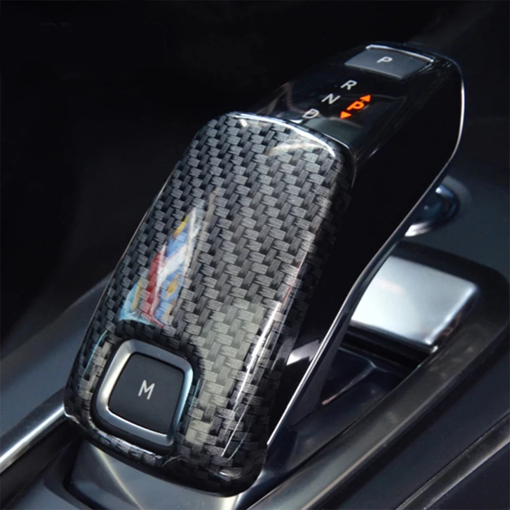 

Creative Carbon Fiber Car Styling Gear Shift Knob Cover Sticker Car Decor Black Silver For Peugeot 3008 GT 2017 2018 2019 2020