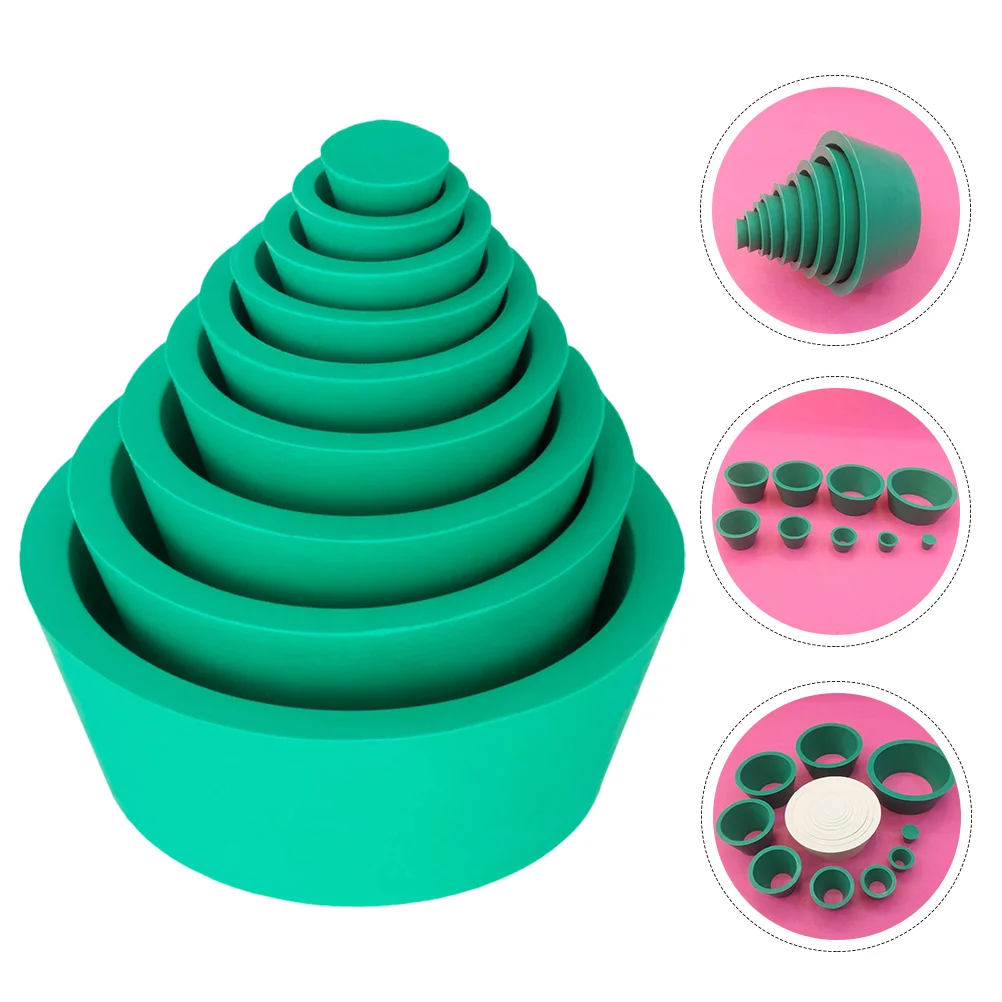 

9 Pcs Suction Bottle Mat Tapered Filter Adapter Cone Silicone Funnel Rubber Labware Silica Gel