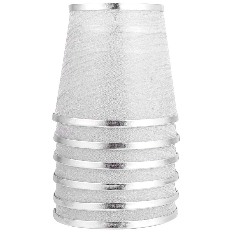 

Set Of 6 Clip On Gauze Chandelier Lamp Shades Little Upright Wall Candle Light Lampshade Silver