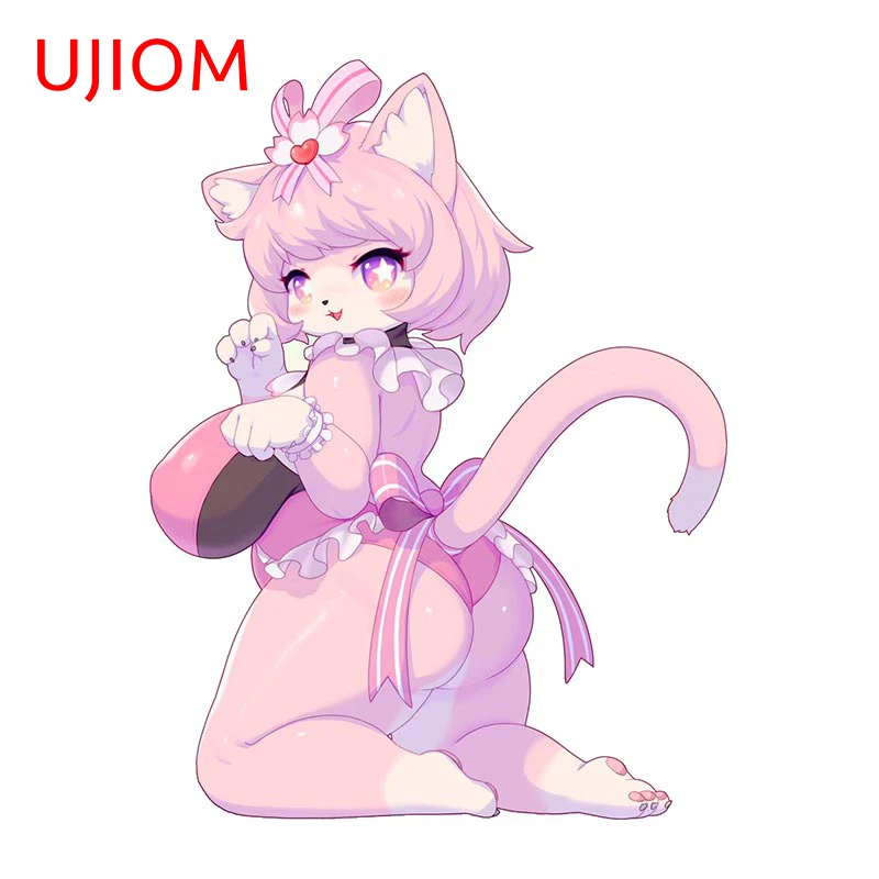 

UJIOM for Furry Cat Ear Beast Female Wall Stickers Bedroom Waterproof Decals Living Room Trunk Wardrobe Bathroom Decoration