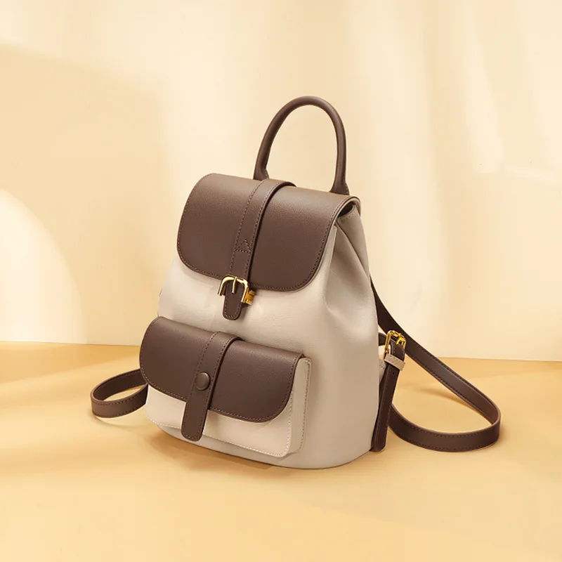 

Backpack Women's 2022 New Fashion Premium Leather Bag Small Versatile Large Capacity Travel Leather Backpack