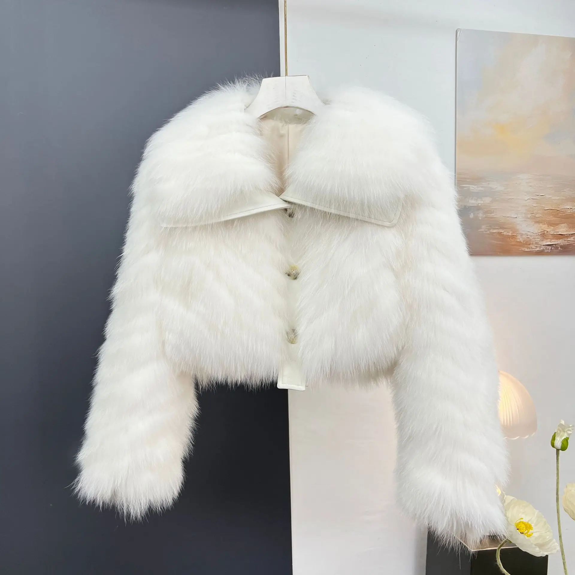 Осень/зима новинка Haining пальто из натурального меха и травы женское короткое