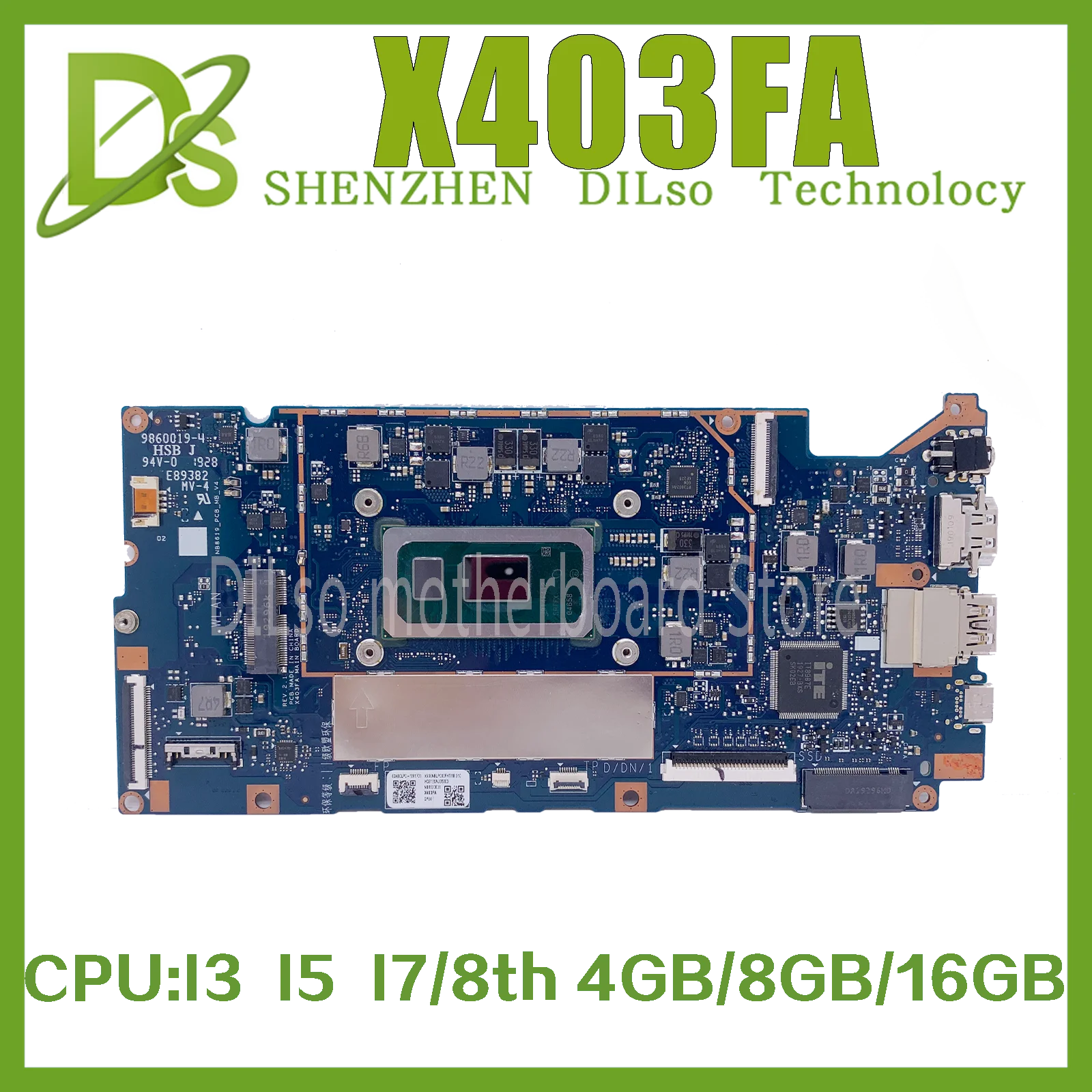 KEFU X403FA материнская плата для ноутбука ASUS VivoBook-14 X403FA X403FN X403F материнская плата 4 ГБ 8 ГБ 16GB-RAM I3-8145 I5-8265U I7-8565U KEFU X403FA материнская плата для ноутбука ASUS VivoBook-14 X403FA X403FN X403F материнская плата 4 ГБ 8 ГБ 16GB-RAM I3-8145 I5-8265U I7-8565U