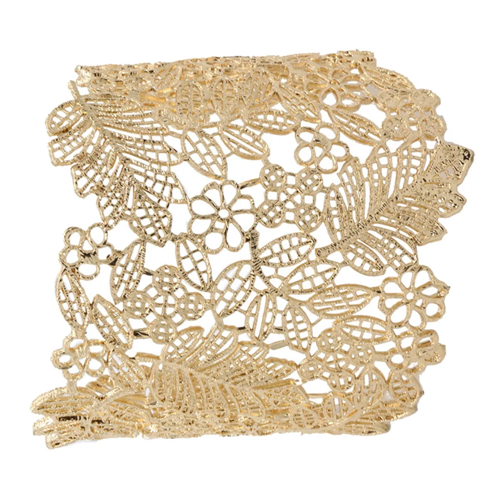 

Open Bracelet Trendy Wrist Chain Flowers Decor Exquisite Crafted Hand Jewelry Flexible Chic Stylish Ornaments