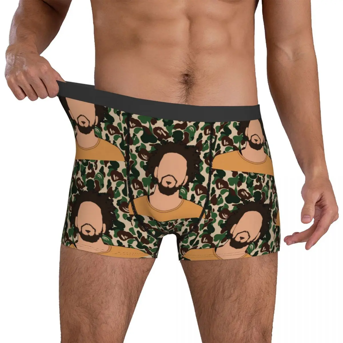 

Abstract Rap Cole Underwear J Cole Music platinum record Men Boxer Brief Plain Trunk Hot Design Oversize Panties