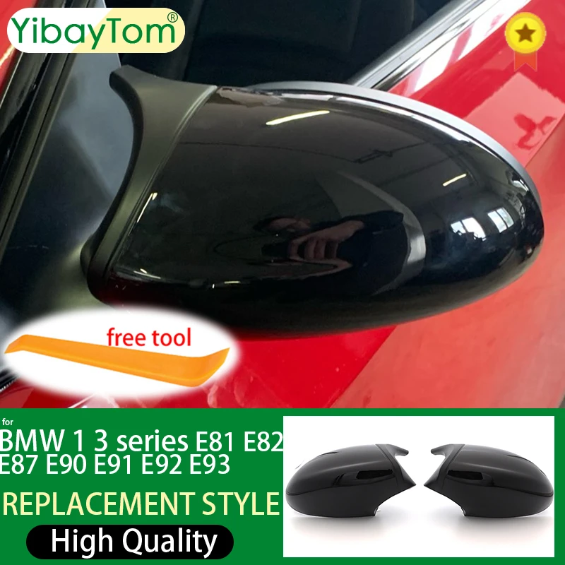 

For BMW 1 3 Series E81 E82 E87 E88 E90 E91 E92 E93 2005-2009 Car Side Wing Mirror Cover Rear-View Caps Black high quality types