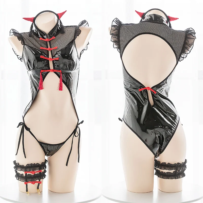 

Fetish Wear Sexy Lingerie Open Patent And Latex Sexy Thongs Woman Lingerie Sets For Women Skirts Sets Plus Size Cosplay Toys