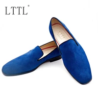 free shipping navy blue suede loafers luxury designer mens leather shoes handcrafted summer casual shoes flats male dress shoes