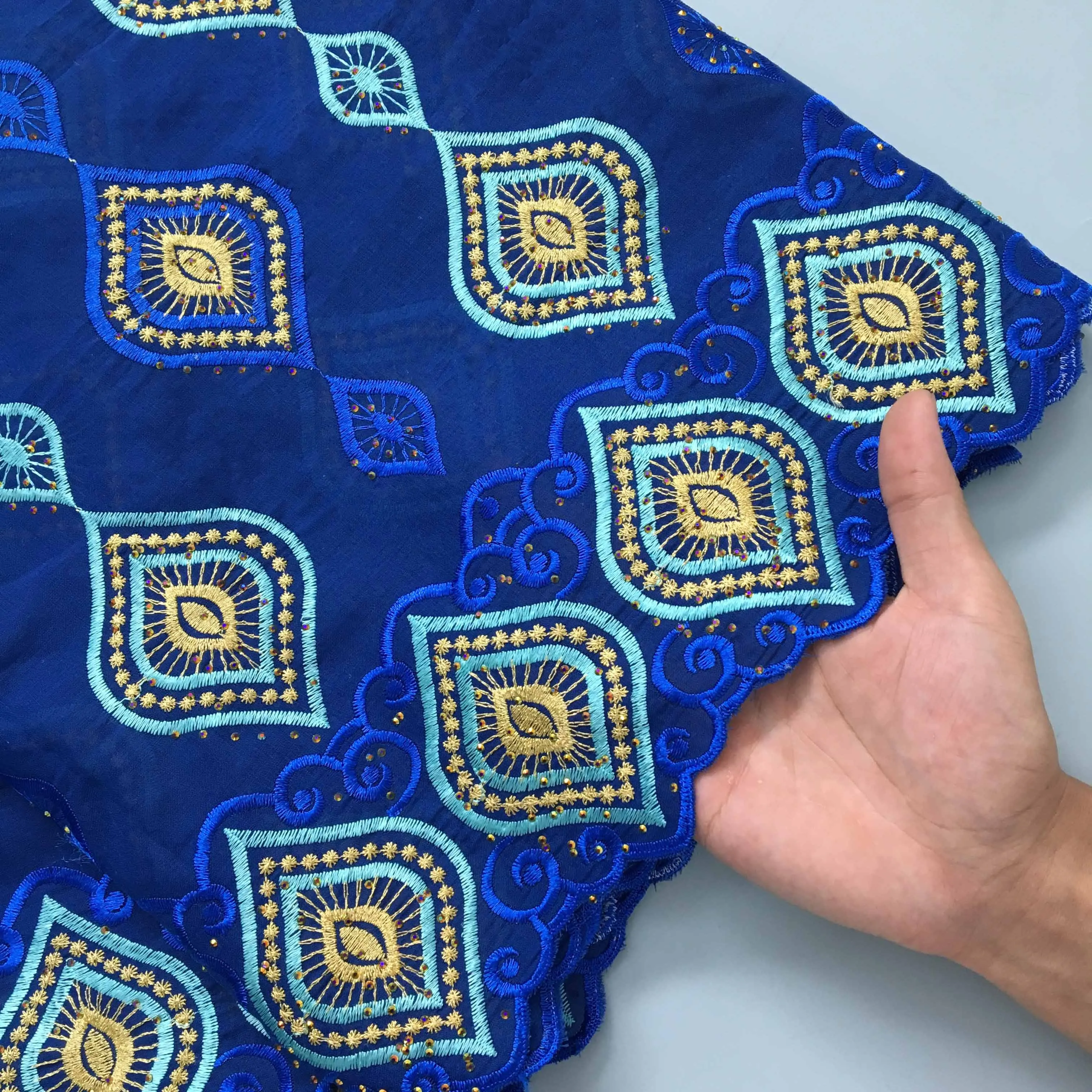 Африканское Хлопковое Кружево Sjd 2024 Высокое Качество Нигерийский Стиль Для