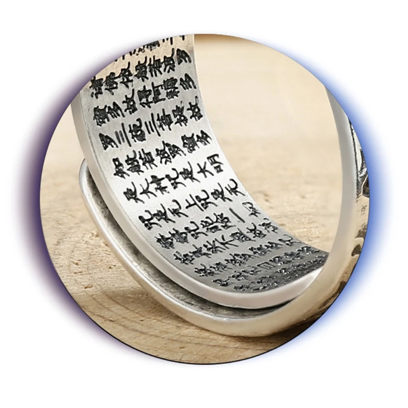 Открытое регулируемое мужское кольцо оригинальный фэн-шуй пиксиу Мани мантра