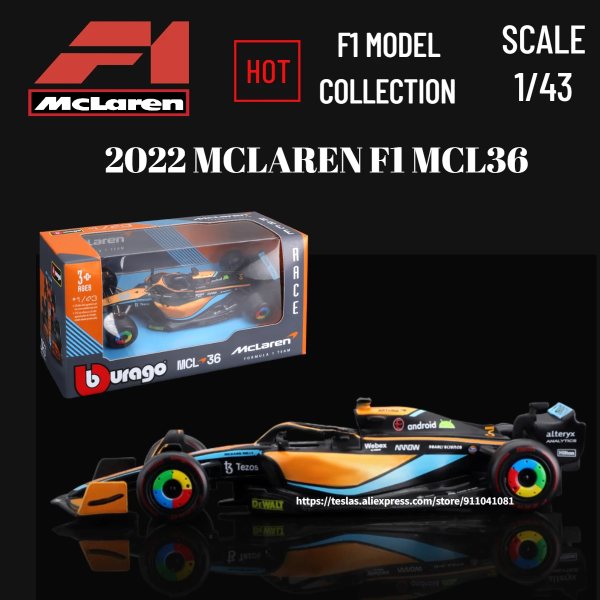 

Bburago F1 2022 Car Model Scale 1:43 Mclaren Alfa Romeo Red Bull Racing Ferrari Mercedes Replica Formula 1 Diecast Miniature Toy