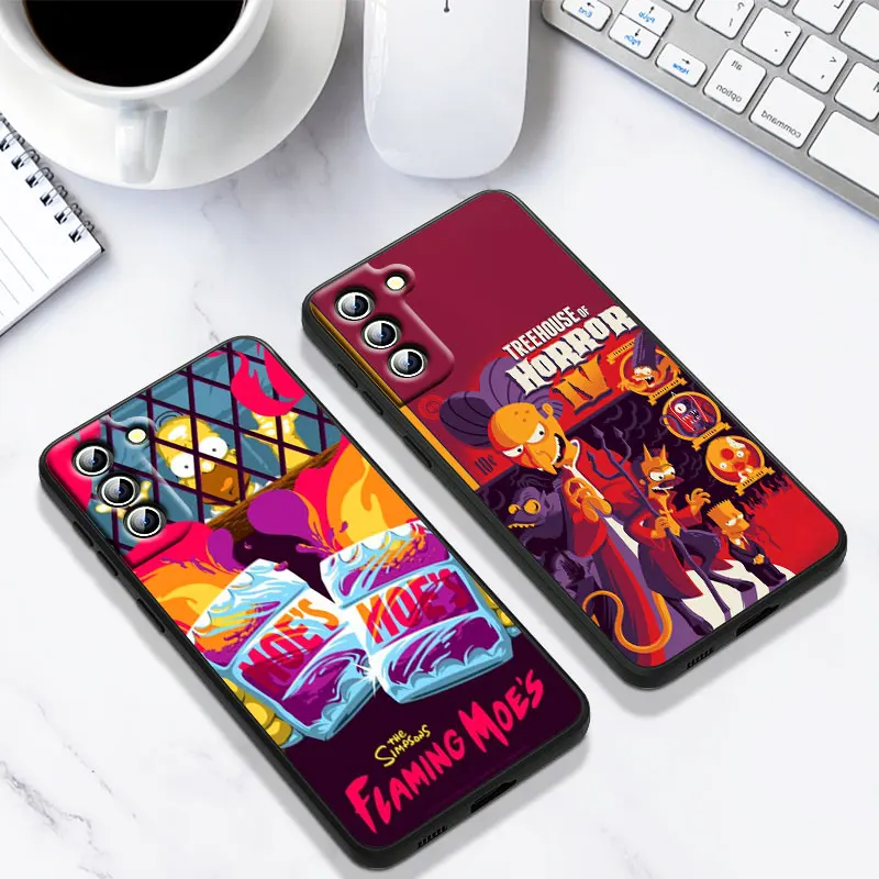 hot cartoon cute simpsons for samsung galaxy note 20 s20 fe lite ultra 10 9 8 pro s10e s10 5g s9 s8 s7 s6 plus black phone case free global shipping