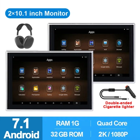 Carsanbo 10,1 дюймов Android подголовник мониторы для автомобилей авто ТВ интеллектуальная система 1080P видеоигры мультимедийный WIFI видеоплеер