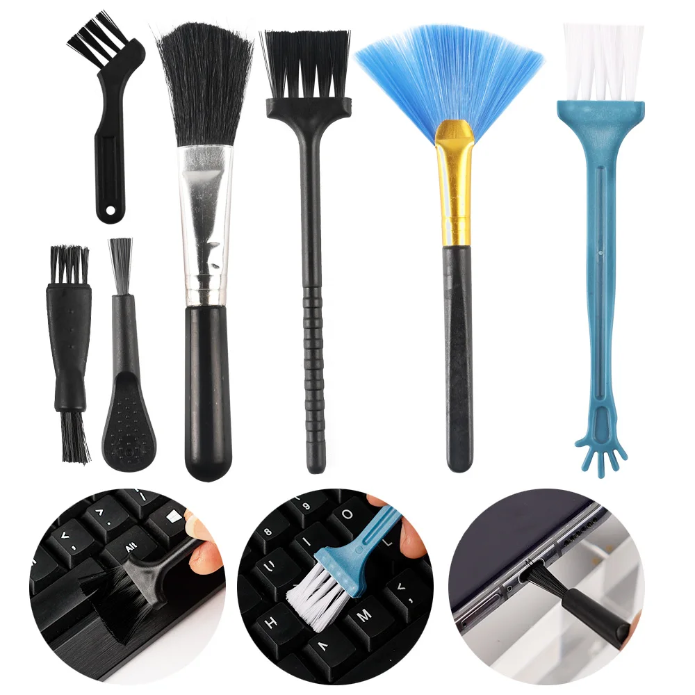 

10 In 1 Keyboard Cleaning Brush Kit Mini Computer Dust Brush Cleaner Anti-static for Laptop USB Phone Household Cleaning Tool