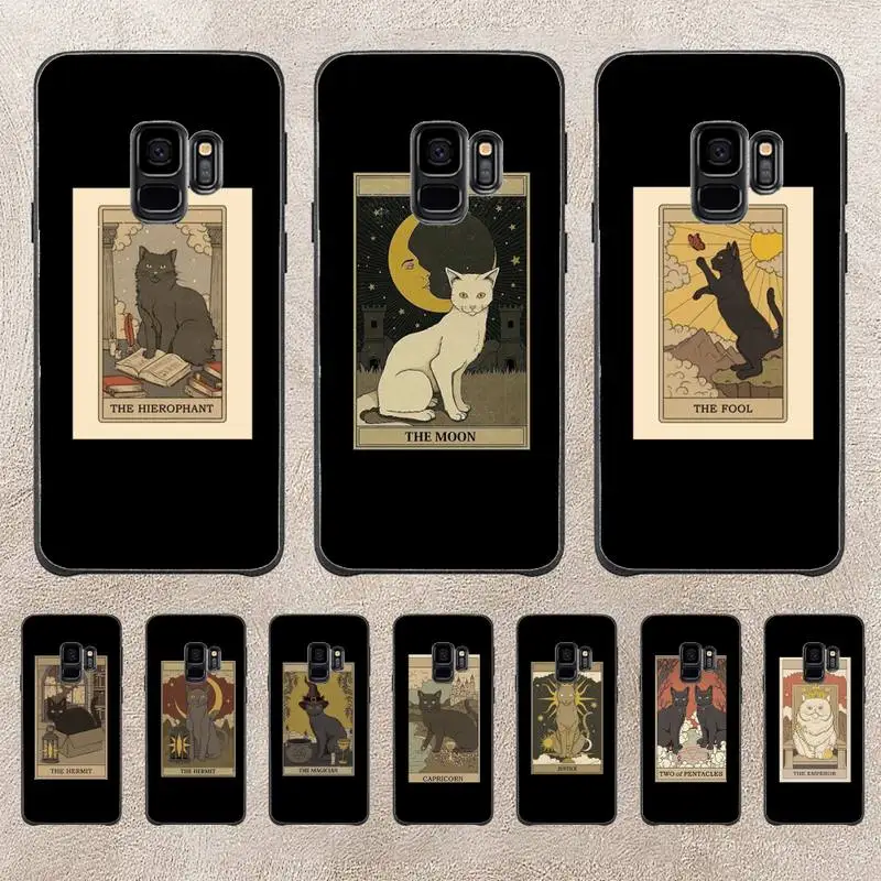 

Moon Tarot Mystery Totem Cat Phone Case For Samsung Galaxy J200 J2 Prime J2 Pro J6 2018 J250 J4 Plus J415 J5 Prime J7