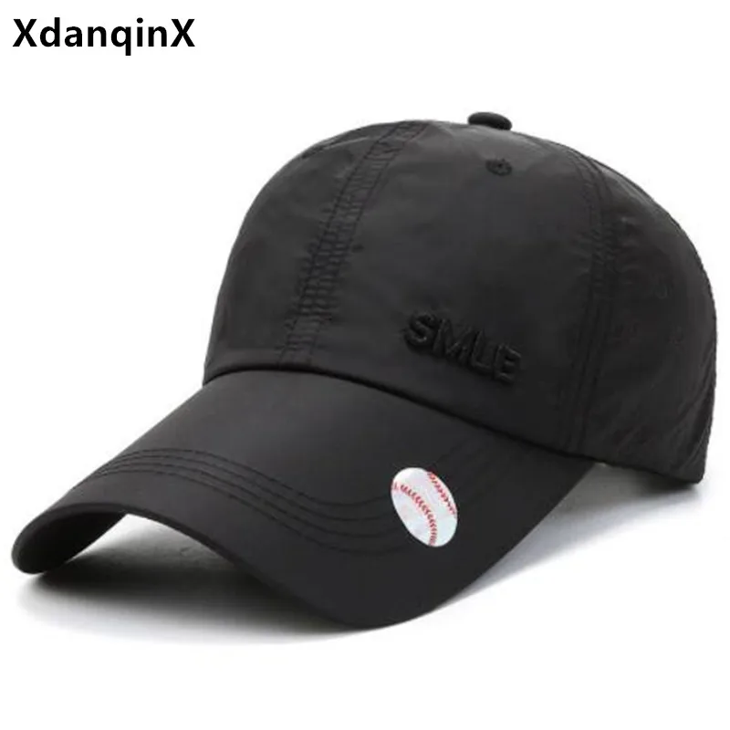 

XdanqinX Summer Men Women Breathable Baseball Caps Sun Protection Fishing Hat Letter Embroidery Couples Sports Cap Snapback Cap