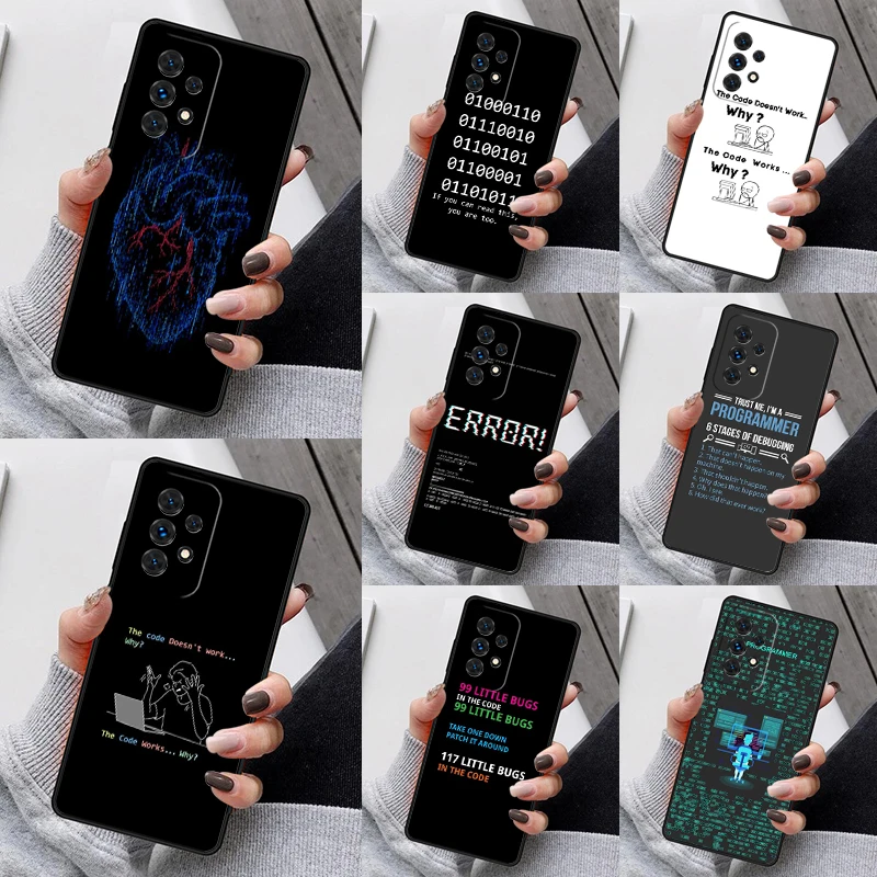 Чехол для телефона с программатором кода Samsung Galaxy S23 S21 S20 FE S24 S22 Ultra Note20 S10 S9 S8 Plus A40 A52