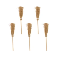 5pcs miniature straw broom witch broom hanging miniature brooms for crafts witches dancing broom witches straw broom