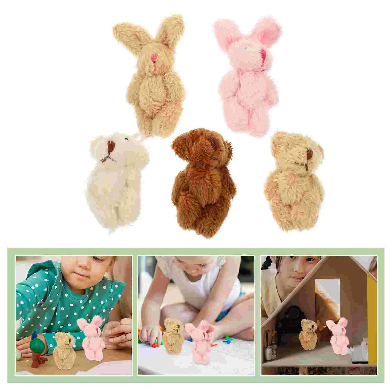 

5pcs Mini House Plush Bear Decorative Mini Miniature Scene Model
